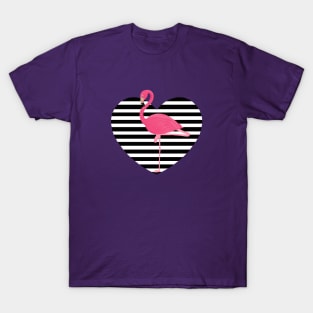 Flamingo on heart T-Shirt